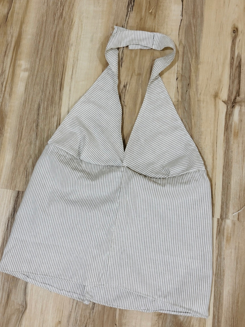 Lucy Brown Stripe Halter Top